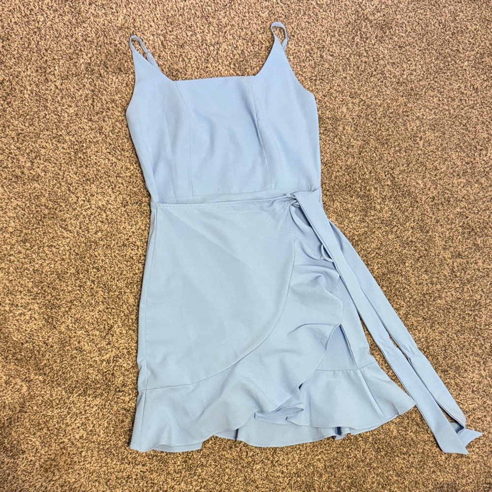 Elegant Blue Sleeveless Dress